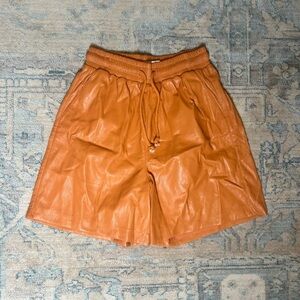 Joie Womens Elastic Drawstring Waist Side Slash Pockets Shorts Orange Small NWOT
